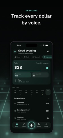 VoiceLog: AI Journal & Tracker iPhone screenshot