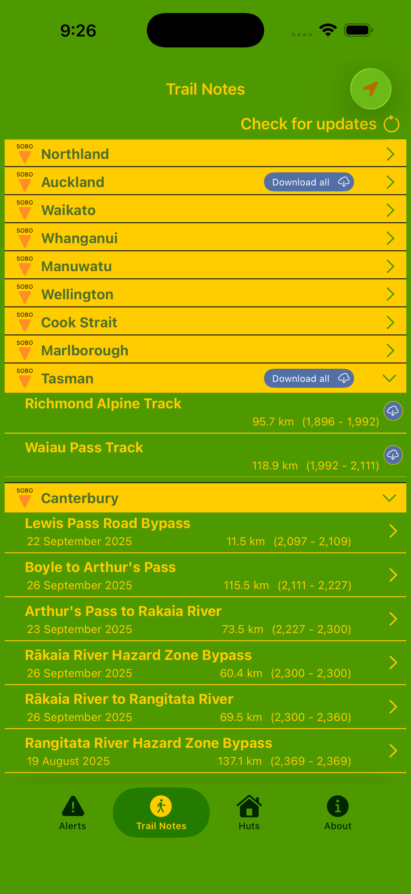 Te Araroa Notes and Maps screenshot 1