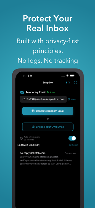 SnapBox Pro: Private Temp Mail Screenshot 2 of 6