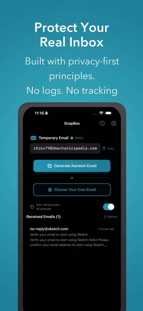 SnapBox Pro: Private Temp Mail Screenshot 2