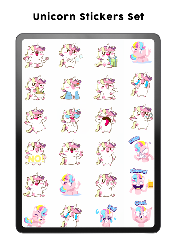 Screenshot #5 pour Unicorn Stickers Set
