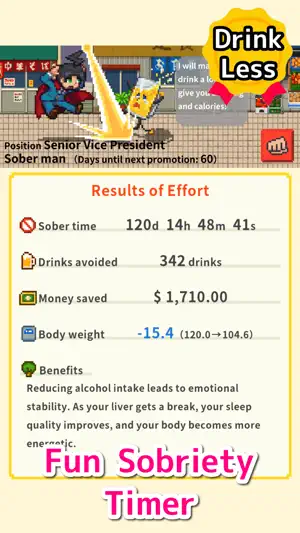 Sober Man: Quit Drinking Timer screenshot 1