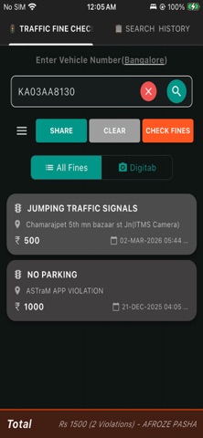 Bangalore Traffic Check Fines iPhone screenshot 4