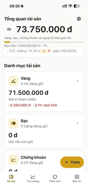 Tích Sản: Giá Vàng & Tài Sản screenshot 1
