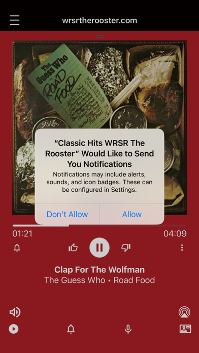 Screenshot #1 pour Classic Hits WRSR The Rooster