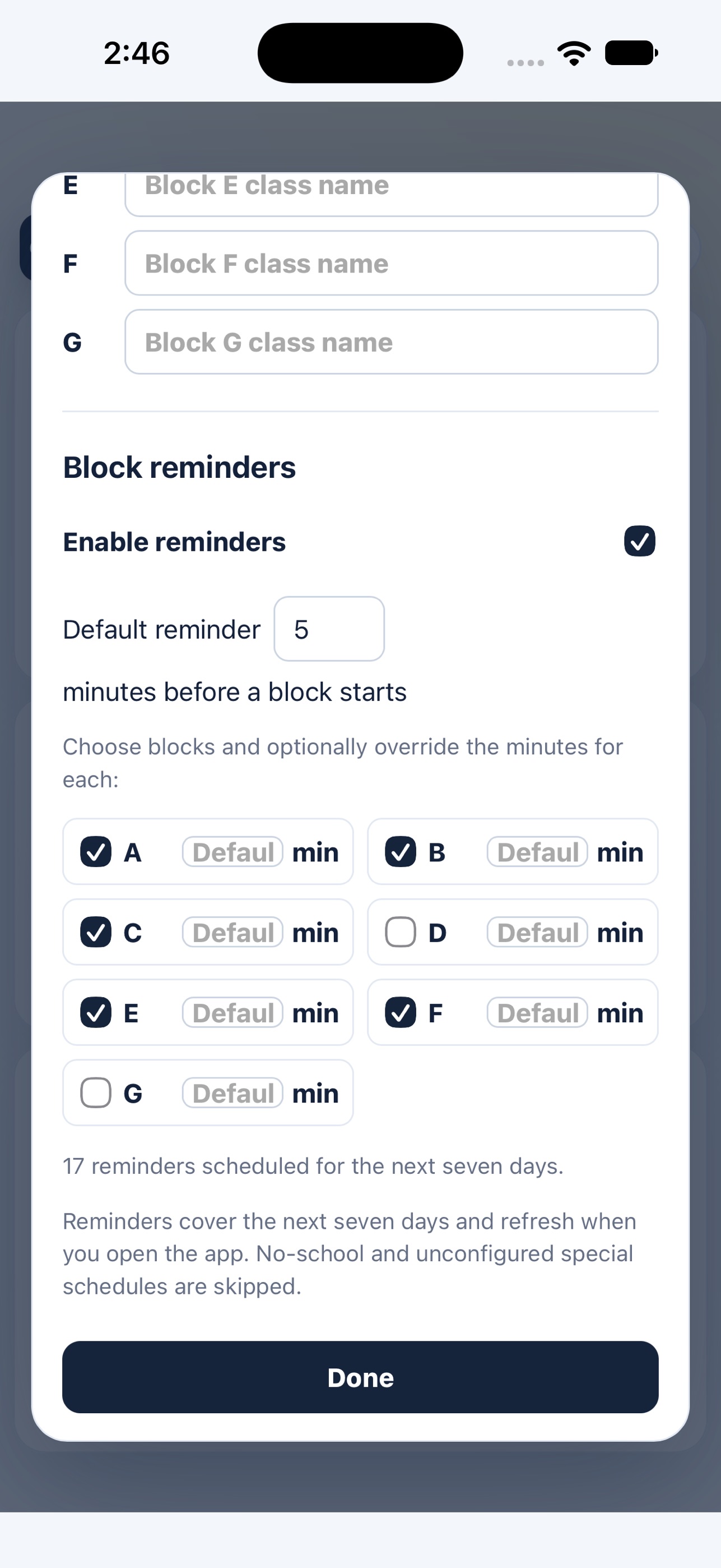 Screenshot 3 of CHS Schedule Tool