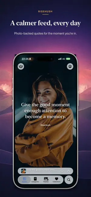 RiseHush: Daily Motivation screenshot 1