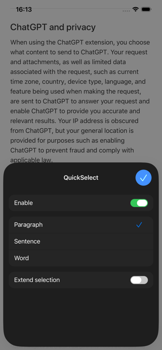 QuickSelect for Safari Screenshot 1 of 1