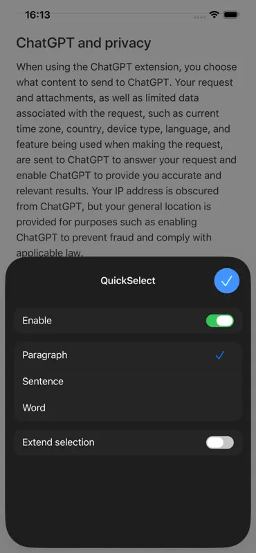 クイックセレクト for Safari screenshot 1 of 1