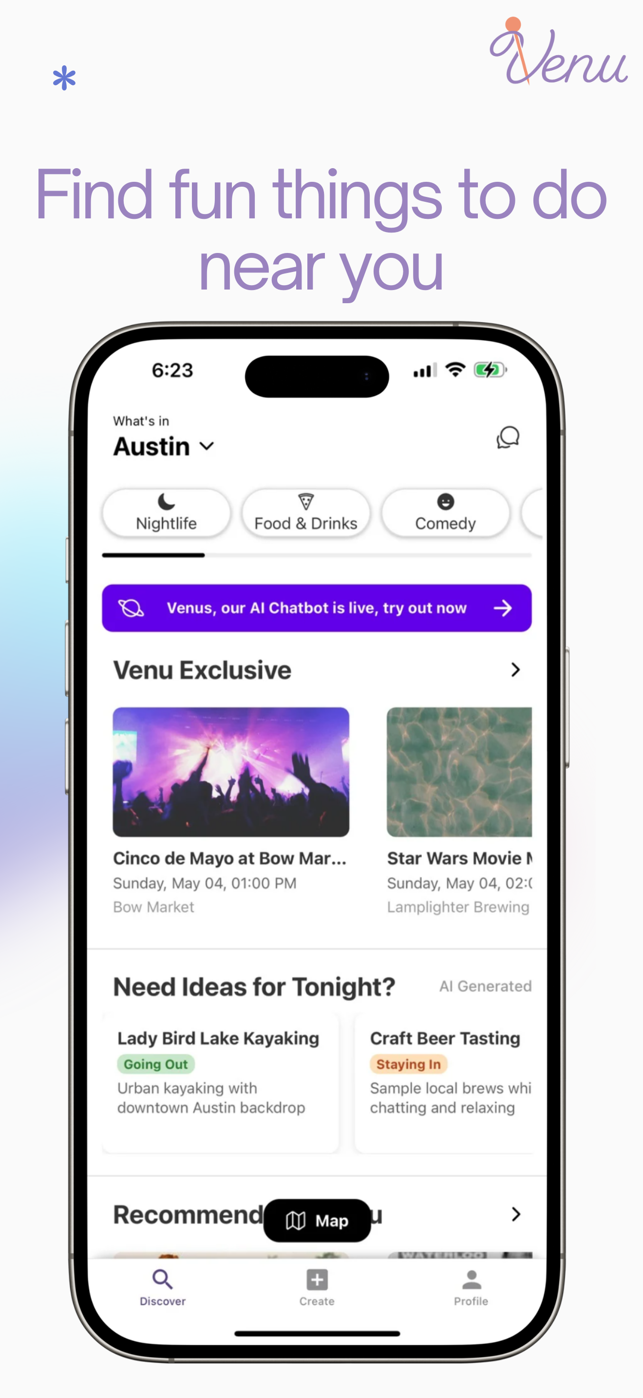 Venu: Find Things to do