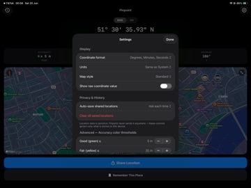 Pinpoint Position iPad screenshot