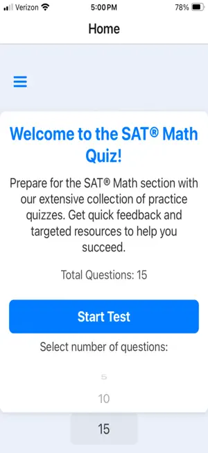 Sat® Math Quiz screenshot 1