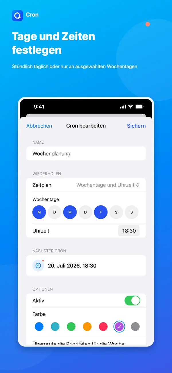 Screenshot #3 pour Cron - Recurring Alerts