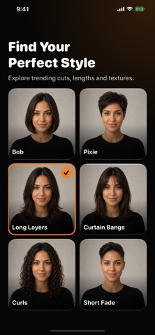 Try on Hairstyles iPhone screenshot