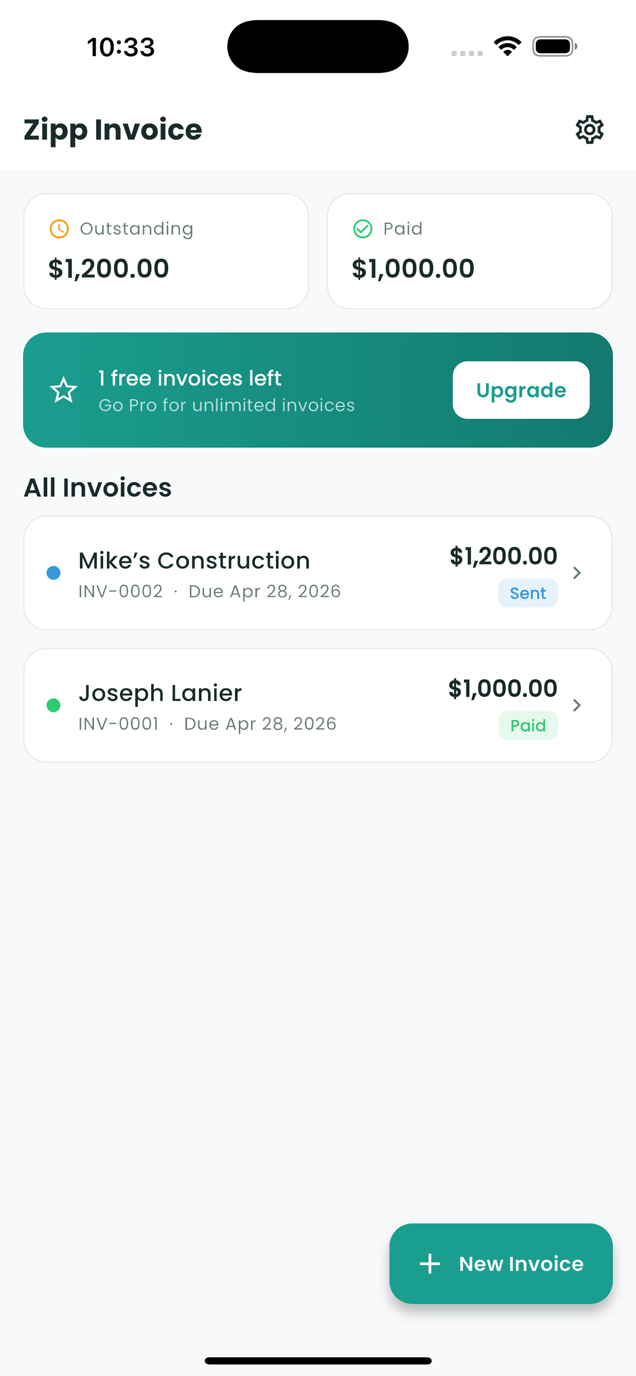 Zipp Invoice screenshot 4