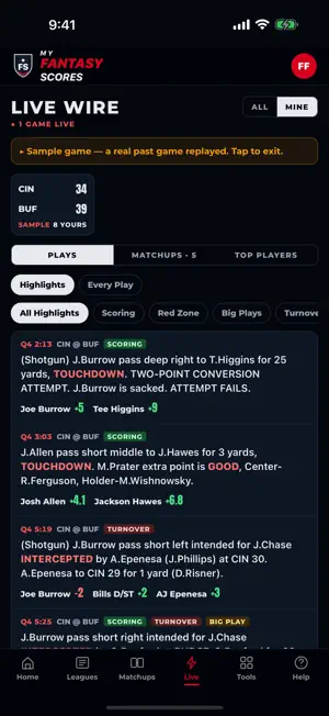 My Fantasy Scores screenshot 4