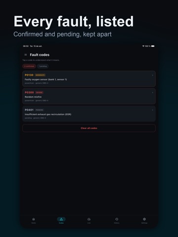 Klaro: OBD2 Car Scanner iPad screenshot