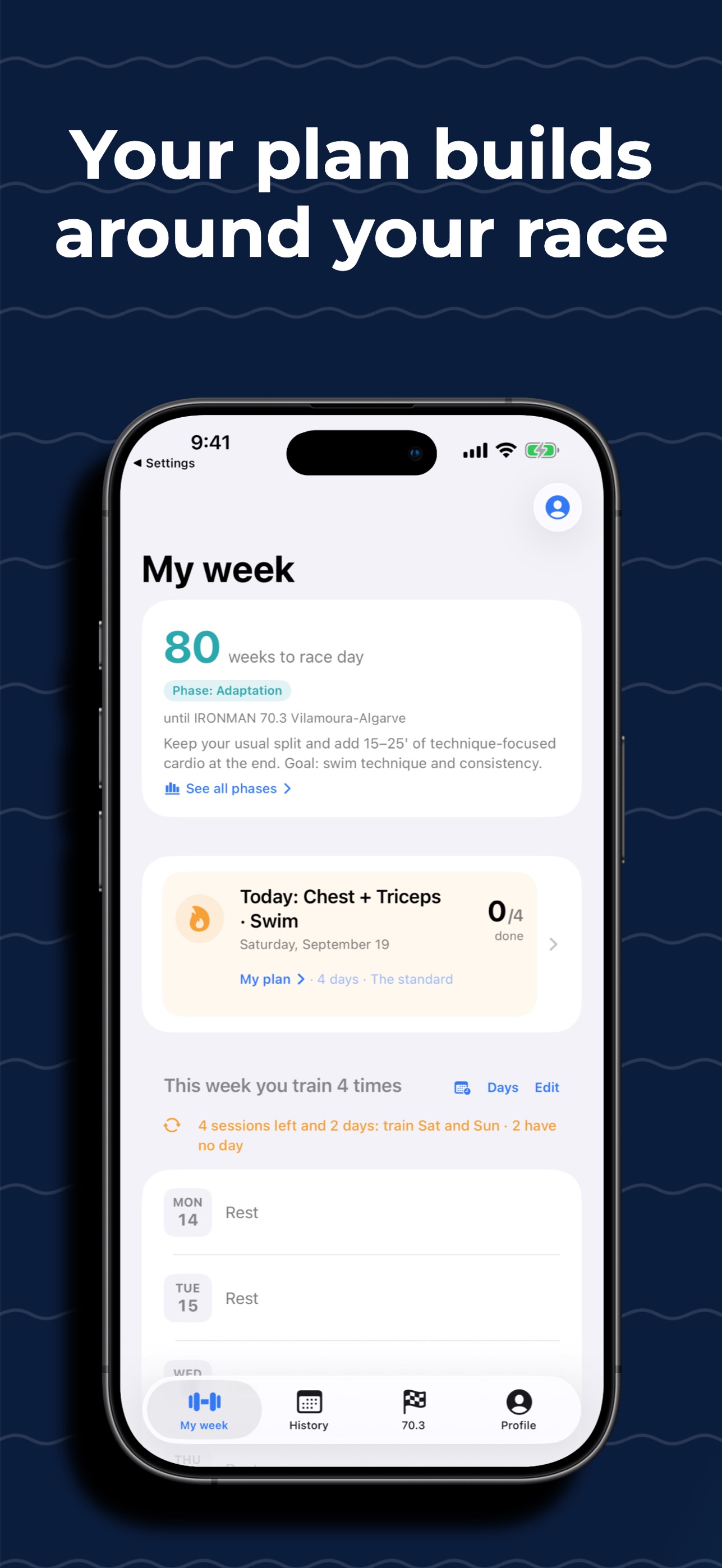 Screenshot 2 of HalfTri: Triathlon Training