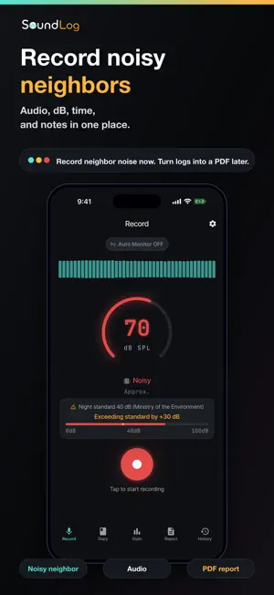 SoundLog - Noise Tracker screenshot 1