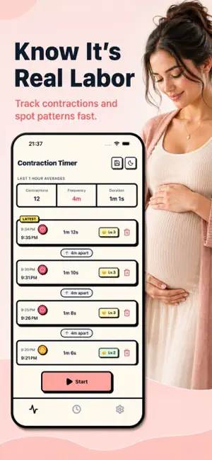 Contraction Timer: Labor Prep screenshot 1