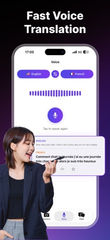 Translate AI: Voice & Camera iPhone screenshot