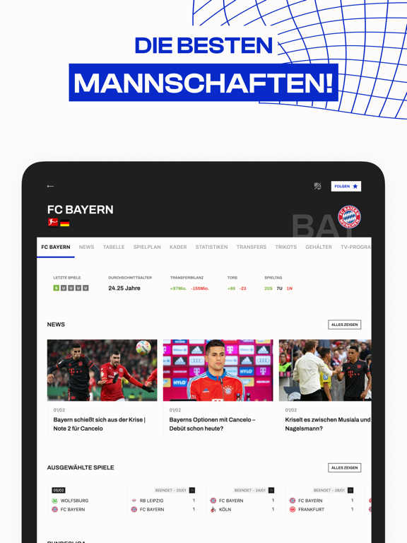 Fussball Transfers iPad screenshot 4 - Sports app