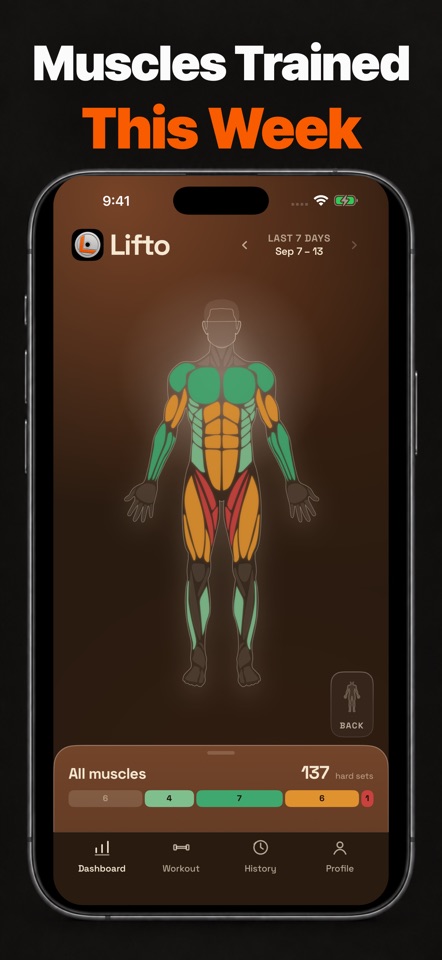 Lifto: Gym Workout Tracker Log screenshot 5