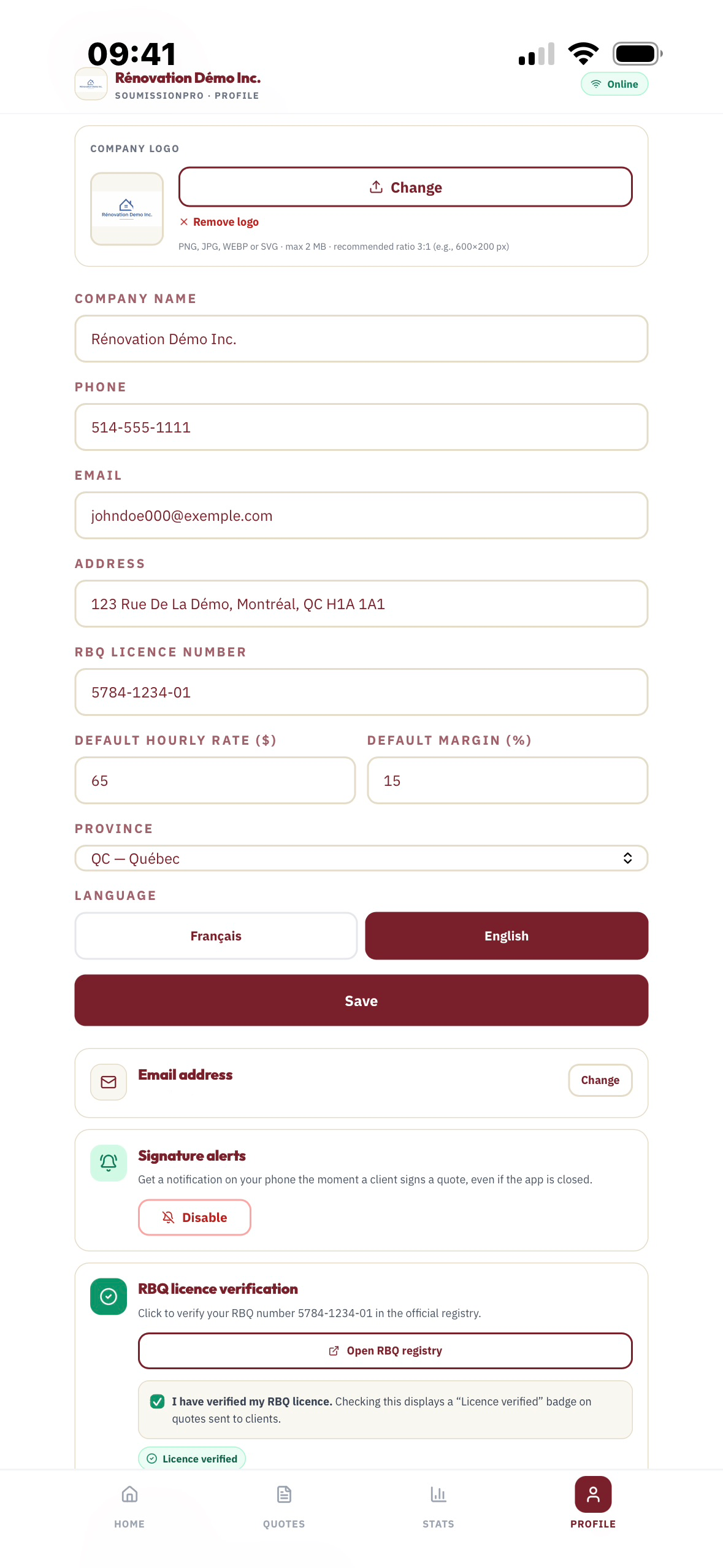 SoumissionPro screenshot 6