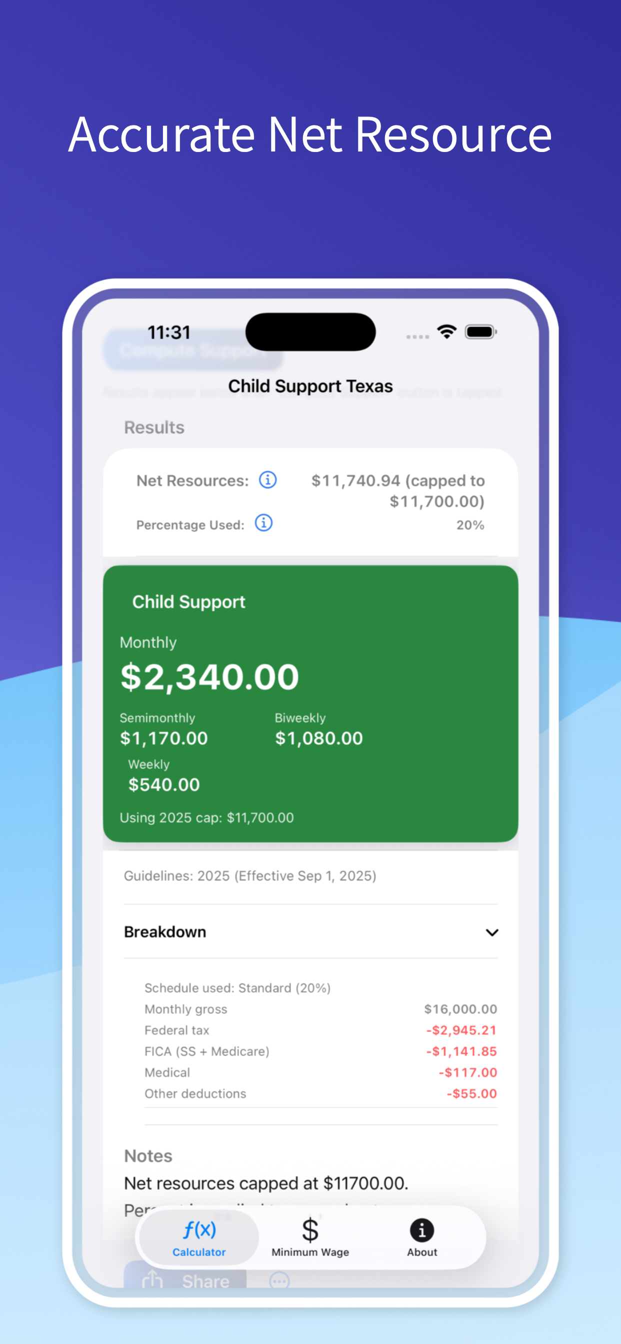 Child Support Calc screenshot 2