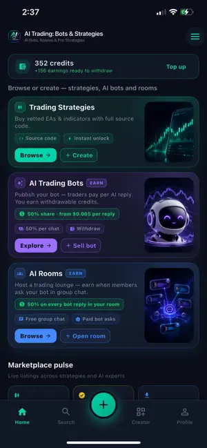 AI Trading: Bots & Strategies screenshot 1