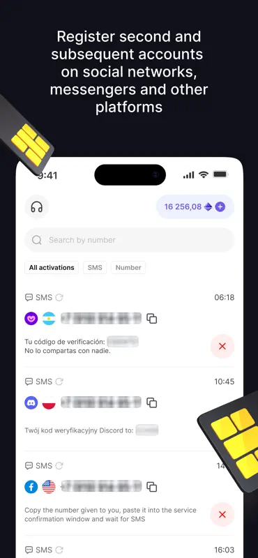 HeroSMS — Temporary Numbers screenshot 2 of 5