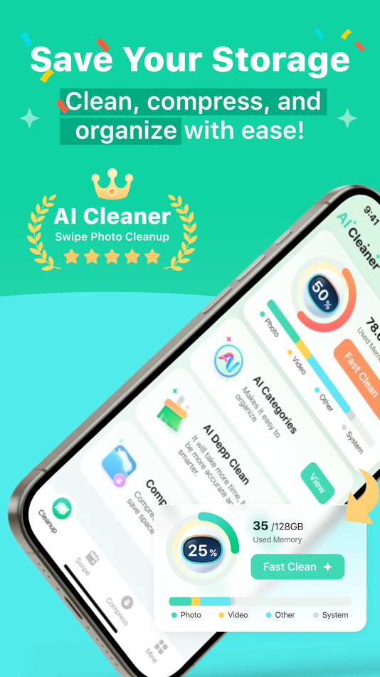#1. AI Cleaner:Swipe Photo CleanUp (iOS) Podle: FIRSTECH PTE LTD