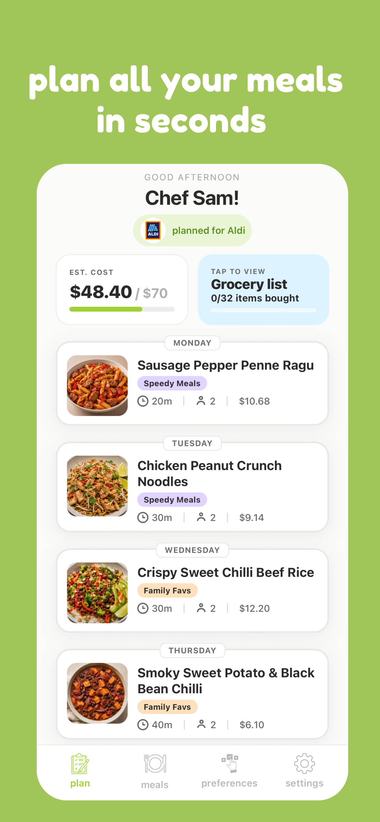 mise - meal planner