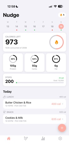 Nudge: Calorie Tracker Screenshot 1 of 2
