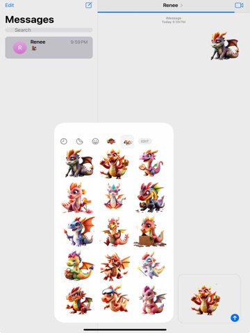 Rainbow Dragon Stickers iPad screenshot