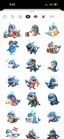 Adventurous Whale Stickers Screenshot 2 of 4