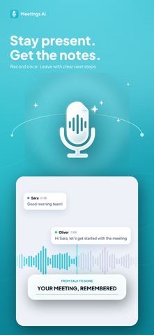Meetings: AI Note Taker iPhone screenshot