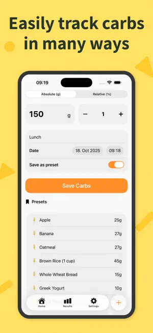 Carb Tracker - Caddy screenshot 2