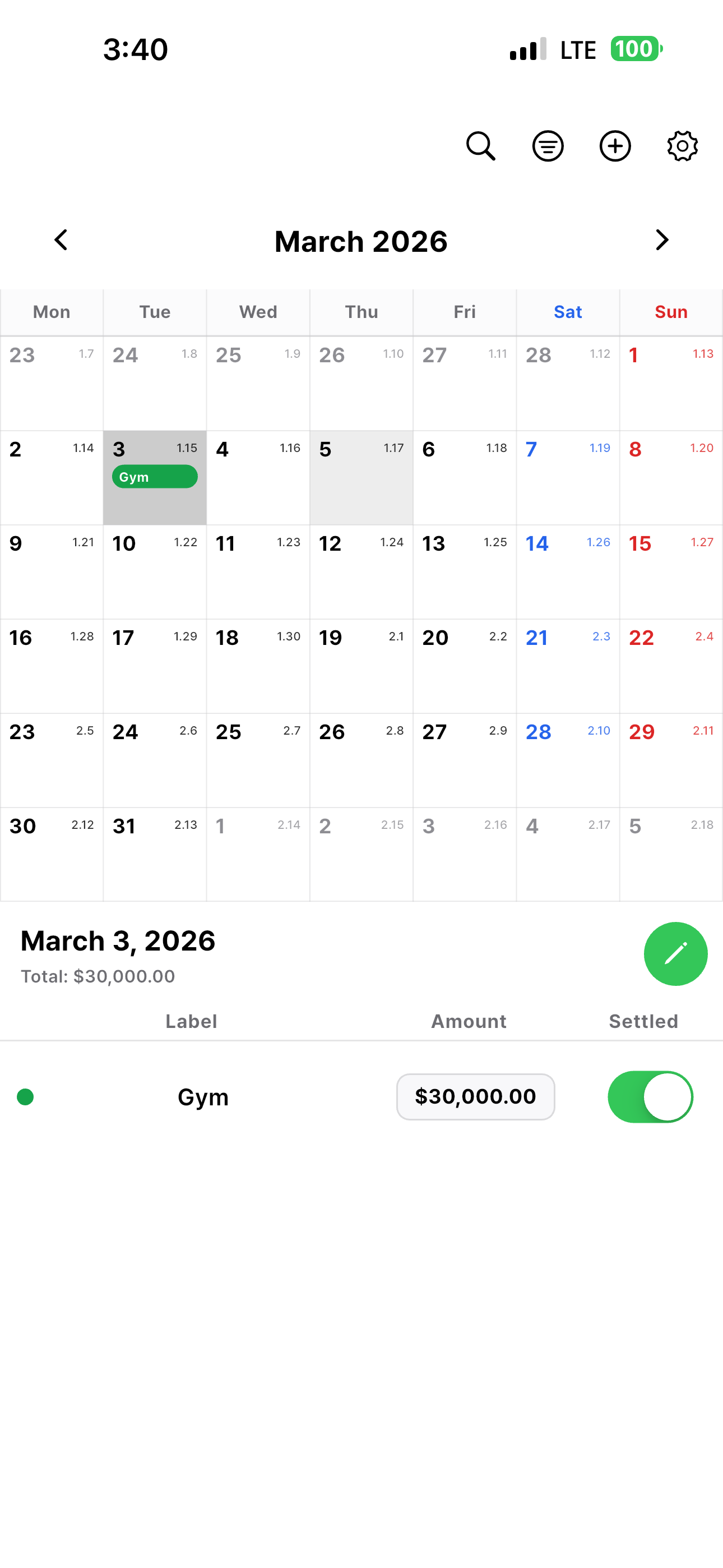 Worklog: Work & Pay Calendar