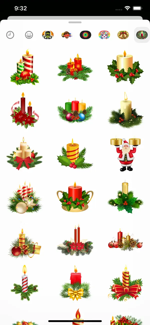 Screenshot #1 pour Christmas Candles Stickers