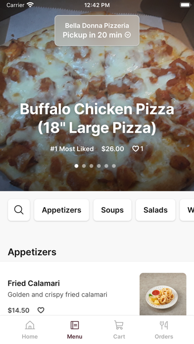 Bella Donna Pizzeria iPhone screenshot 2 - Food & Drink app