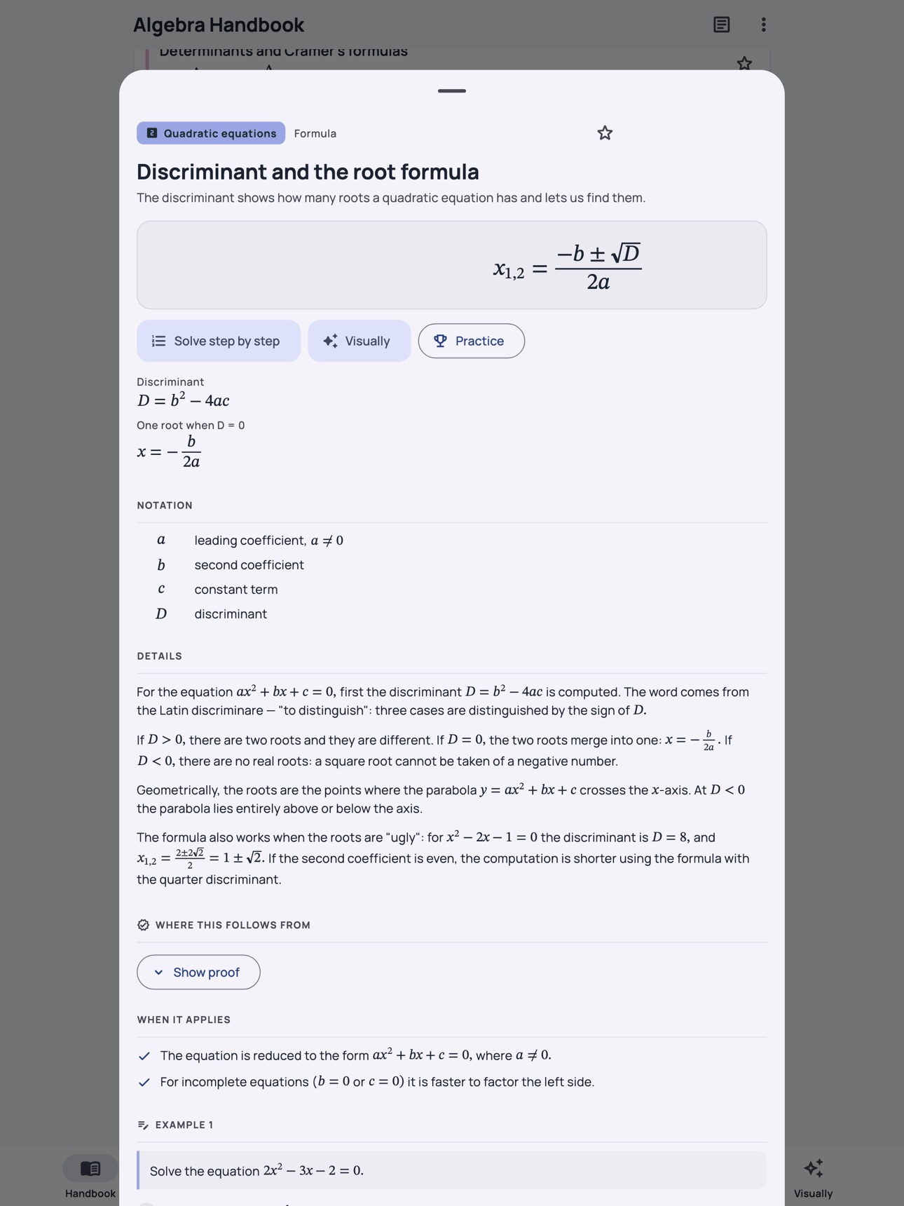 Screenshot 9 of Algebra Handbook