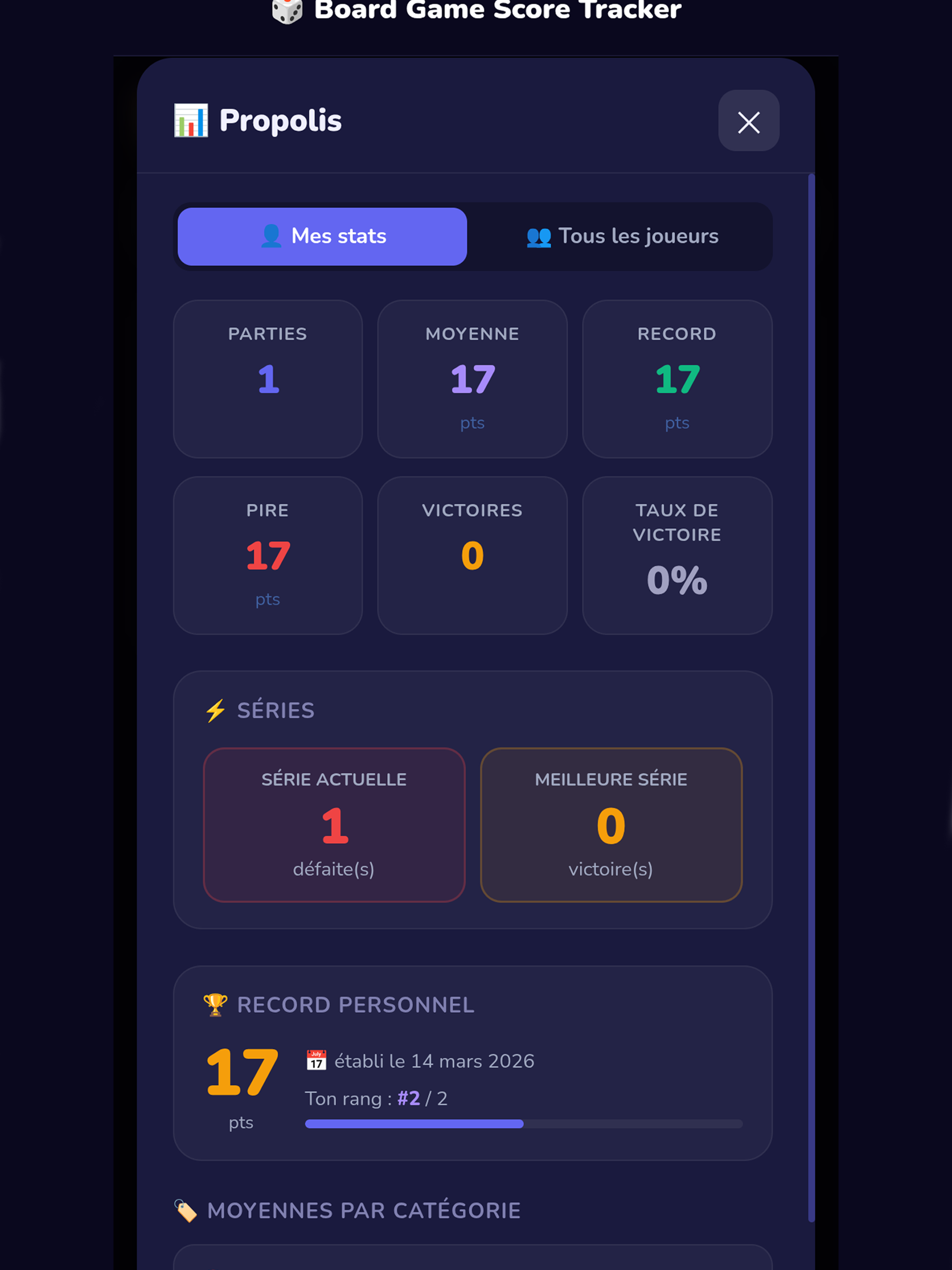 Board Game Score Tracker
