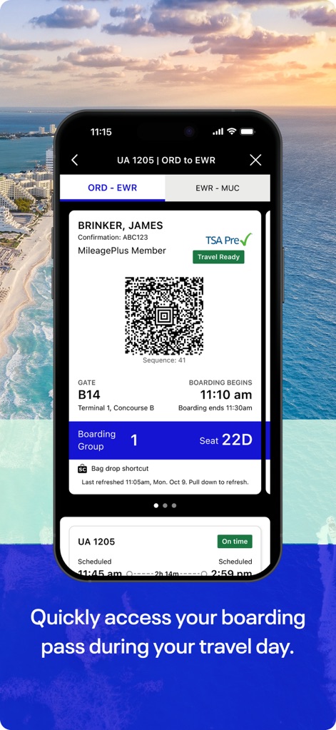 United Airlines - Digital Boarding Pass