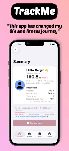 TrackMe - Weight and body Screenshot 1 of 10