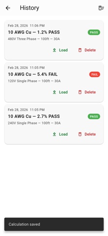Voltage Drop Calc NEC Screenshot 4 of 4