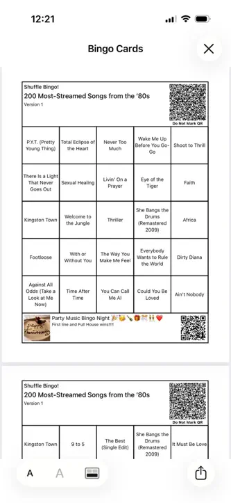 Shuffle Music Bingo - Game screenshot 8