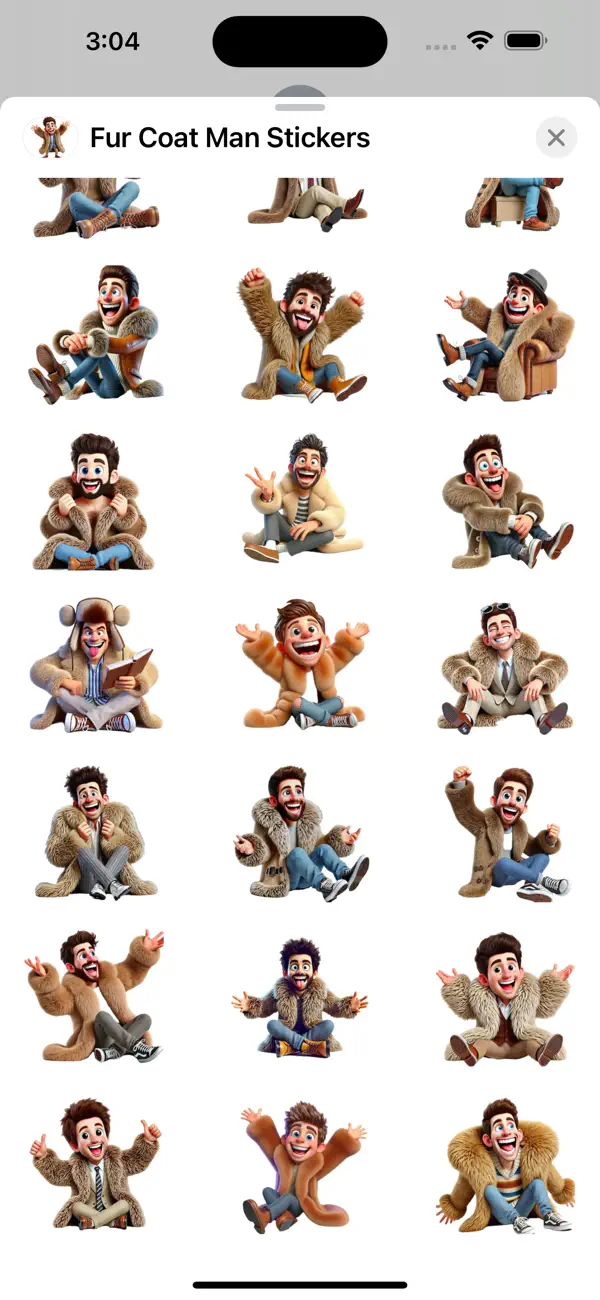 Screenshot #3 pour Fur Coat Man Stickers