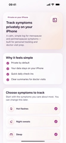 MenoLog: Menopause Tracker Screenshot 3 of 5