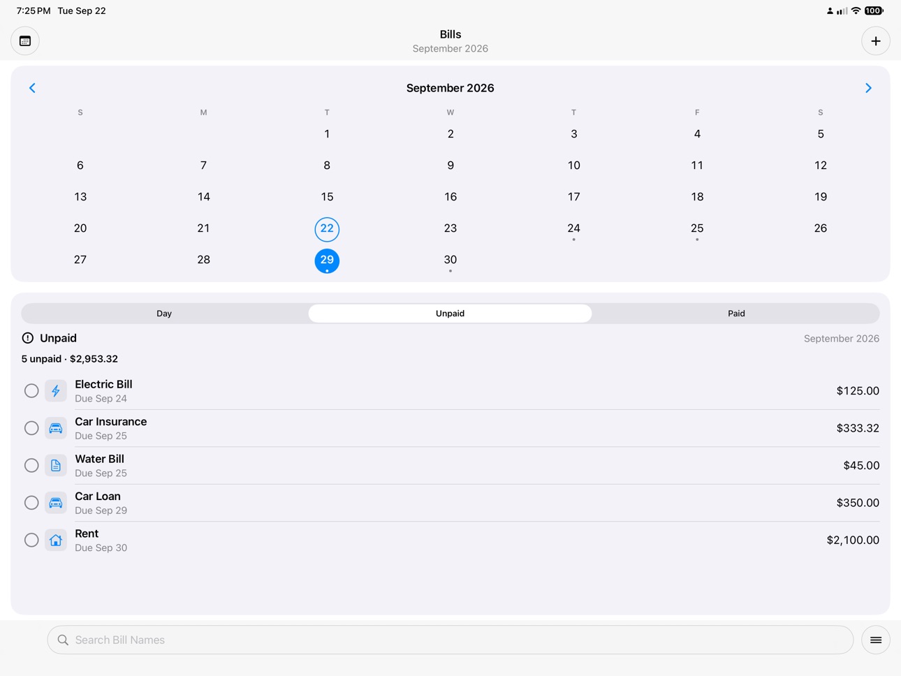 Screenshot 9 of Onyx Bill Organizer